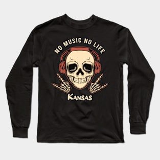 No music no life Kansas Long Sleeve T-Shirt